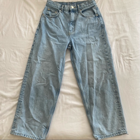 Zara high rise wide leg cropped jeans - Picture 1 of 10